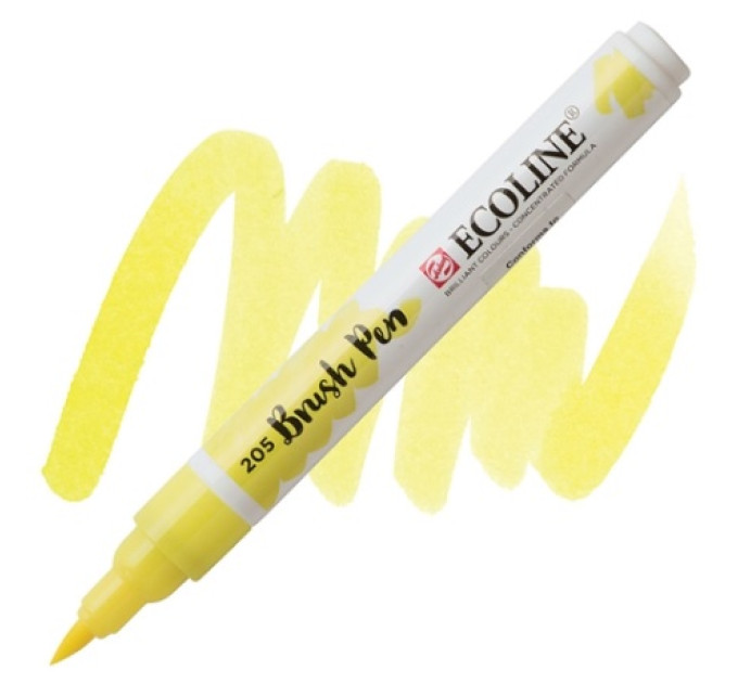 Ручка-кисть акварельная Ecoline Brush pen, №205 желтый лимонна