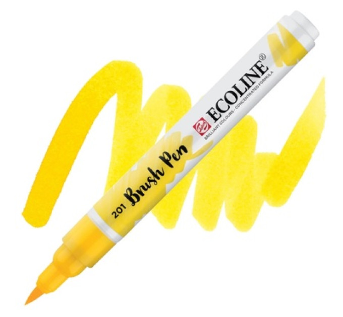 Ручка-кисть акварельная Ecoline Brush pen, №201 желтый светлый