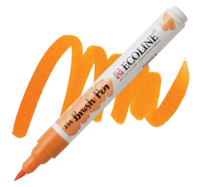 Ручка-кисть акварельная Ecoline Brush pen, №236 Оранжевый светлый