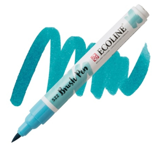 Ручка-кисть акварельная Ecoline Brush pen, №522 Бирюзовая синяя