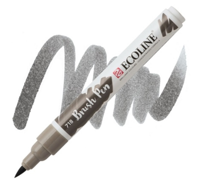 Ручка-кисть акварельная Ecoline Brush pen, №718 Серый теплый