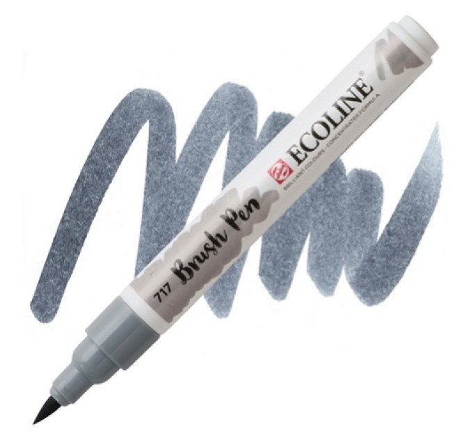 Ручка-кисть акварельная Ecoline Brush pen, №717 Серый холодный