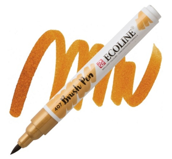 Ручка-кисть акварельная Ecoline Brush pen, №407 Охра темная