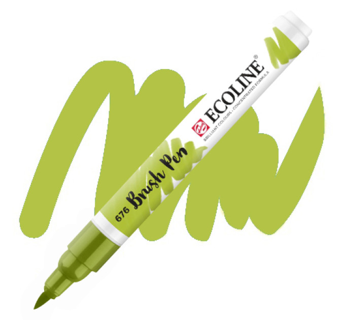 пензель-ручка акварельна Ecoline Brush pen №676 Зелений трав'яний