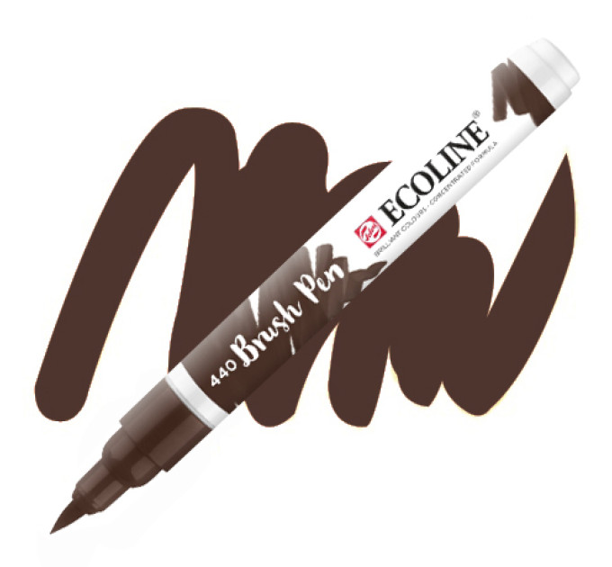 Ручка-кисть акварельная Ecoline Brush pen, № 440 Сепия темная