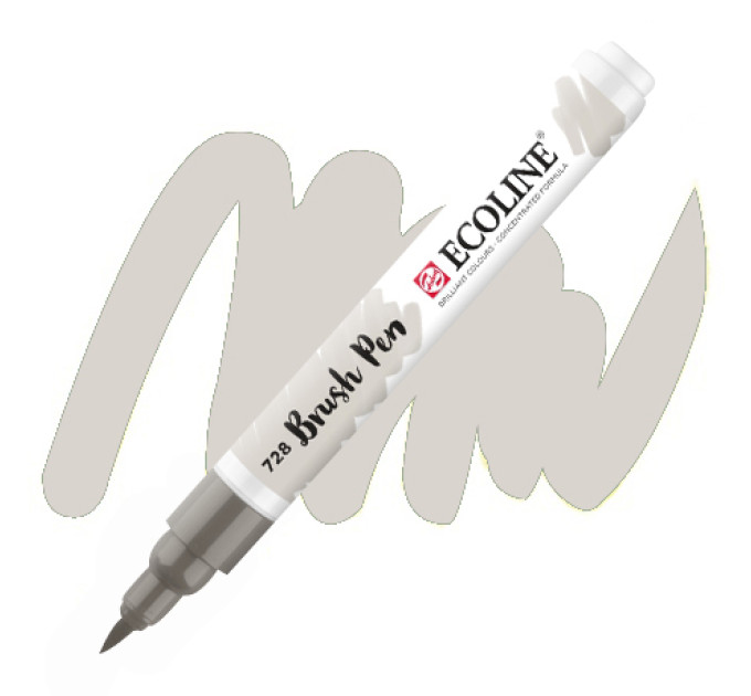 Ручка-кисть акварельная Ecoline Brush pen, № 728 Серый теплый светлый