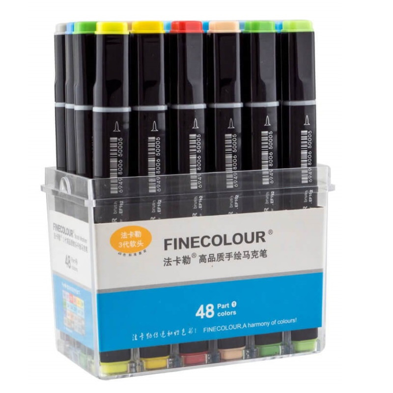 Набор маркеров Finecolour Brush 48 цветов EF102-TB48-foto2
