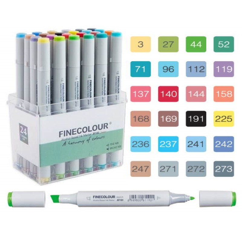 Набор маркеров Finecolour Junior 24 цвета EF101-TB24-foto2