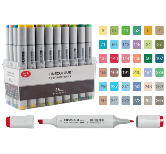 Набор маркеров Finecolour Sketchmarker 36 цветов EF100-TB36