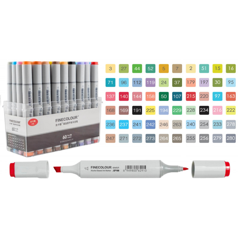 Набор маркеров Finecolour Sketchmarker 60 цветов EF100-TB60-foto2