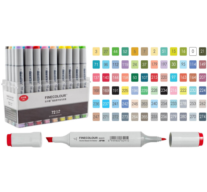 Набор маркеров Finecolour Sketchmarker 72 цвета EF100-TB72