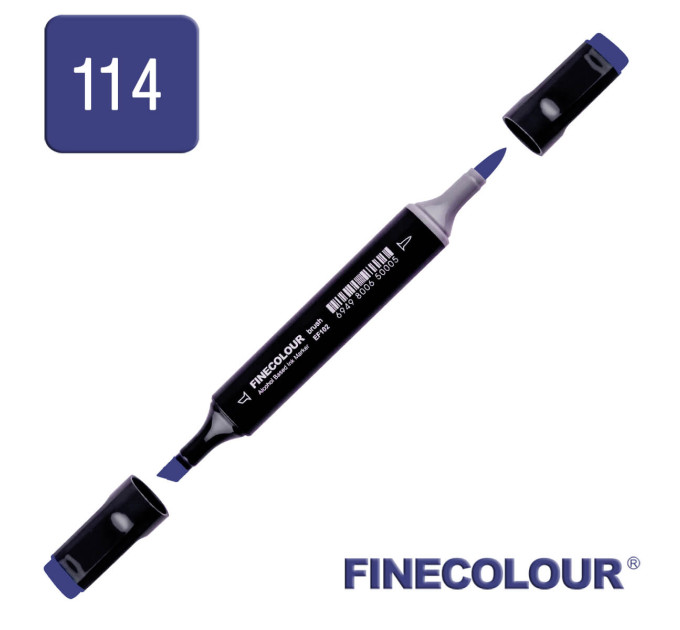 Маркер спиртовий Finecolour Brush 114 темно-синій B114