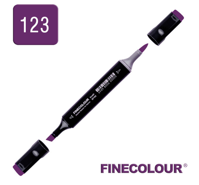 Маркер спиртовой Finecolour Brush 123 темно-фиолетовый V123