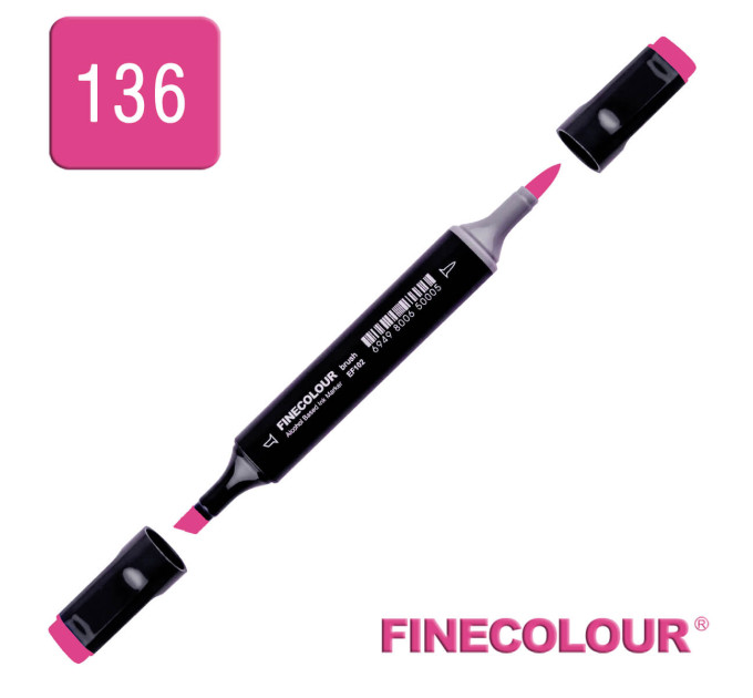 Маркер спиртовой Finecolour Brush 136 красный фиолетовый RV136