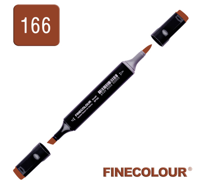 Маркер спиртовой Finecolour Brush 166 оранжево-коричневый E166