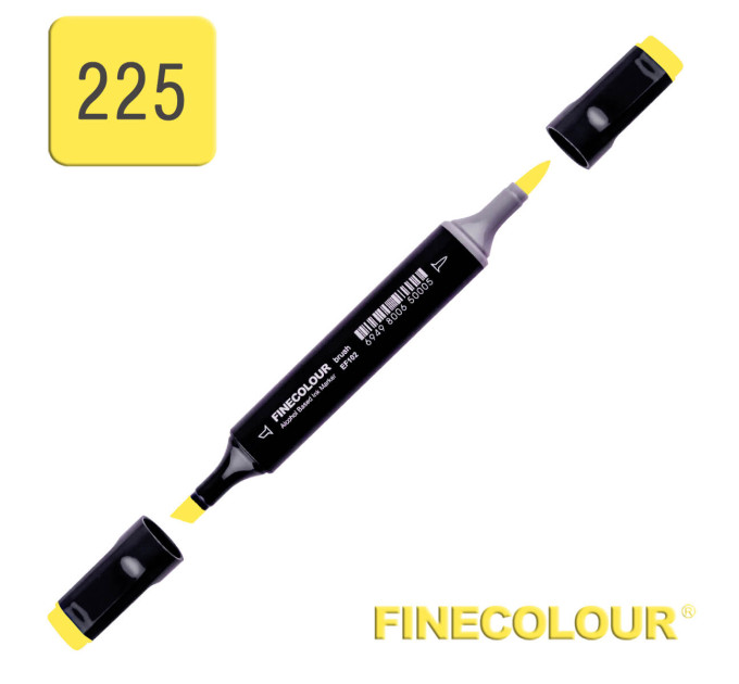 Маркер спиртовий Finecolour Brush 225 кислотний жовтий Y225