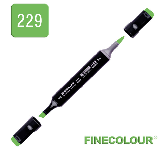 Маркер спиртовий Finecolour Brush 229 відтінок зеленого YG229