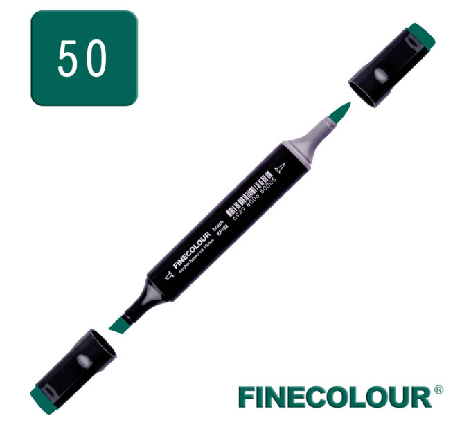 Маркер спиртовой Finecolour Brush 050 темный оттенок зеленого G50