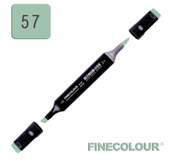 Маркер спиртовий Finecolour Brush 057 сріблястий зелений G57