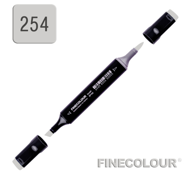 Маркер спиртовой Finecolour Brush 254 серый тонер №4 TG254