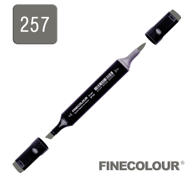 Маркер спиртовой Finecolour Brush 257 серый тонер №8 TG257