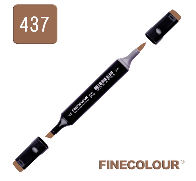 Маркер спиртовой Finecolour Brush 437 темно-коричневый E437