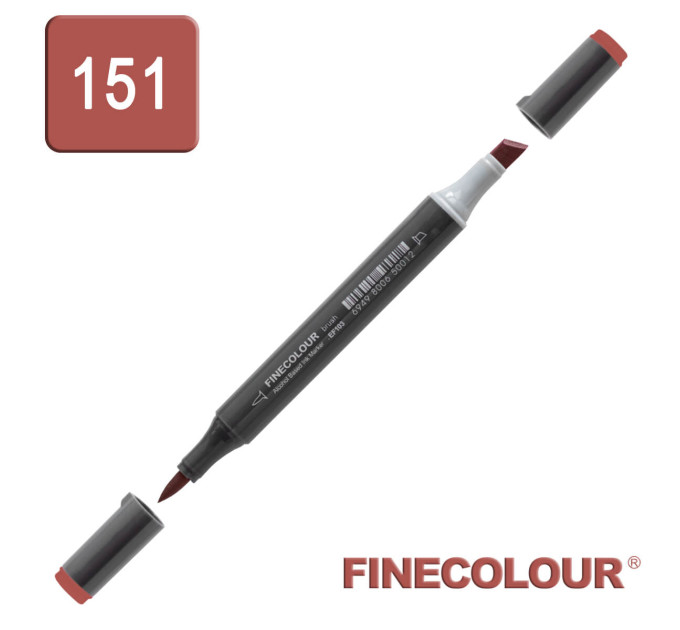 Маркер спиртовий Finecolour Brush-mini червонувато-коричневий RV151