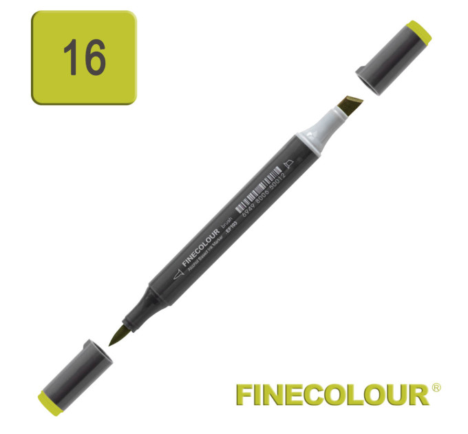 Маркер спиртовий Finecolour Brush-mini темно-жовтувато зелений YG16