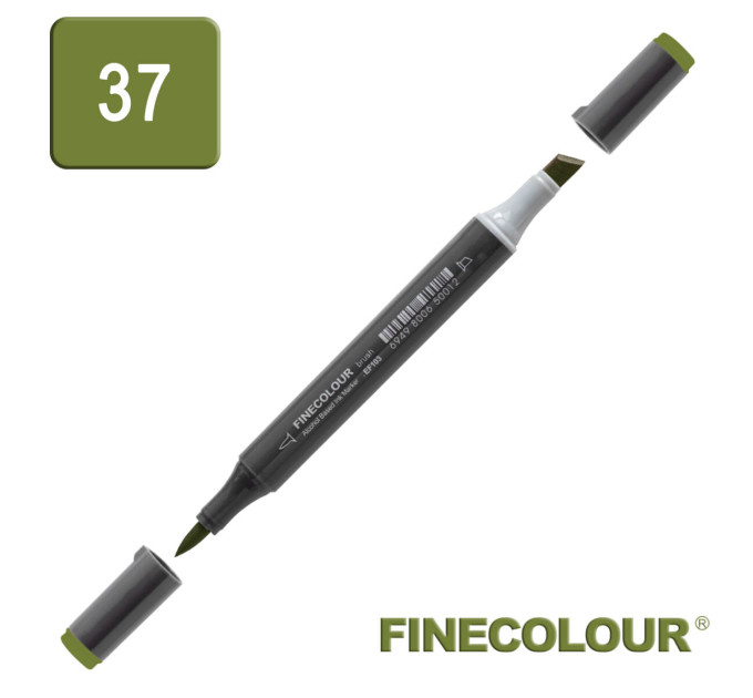 Маркер спиртовий Finecolour Brush-mini глибокий оливково-зелений YG37