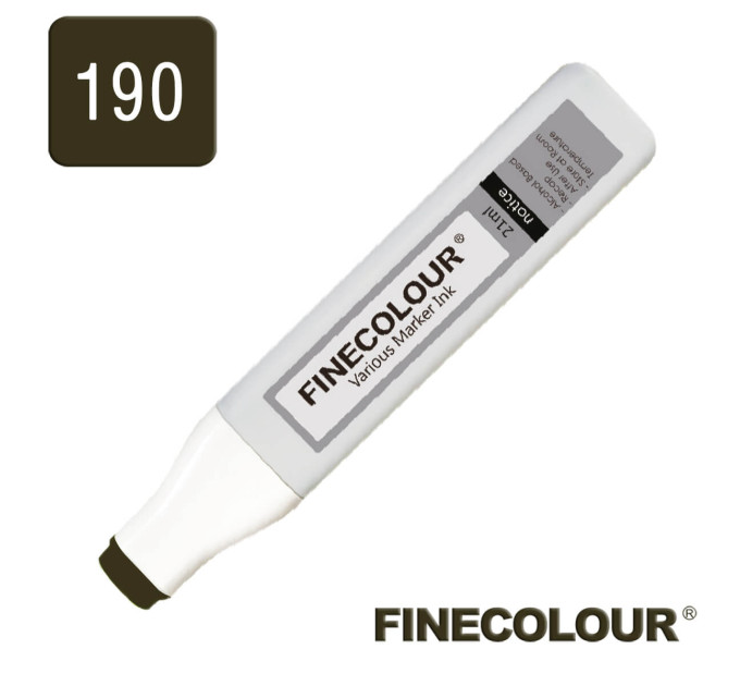 Заправка для маркеров Finecolour Refill Ink 190 угольный черный 190