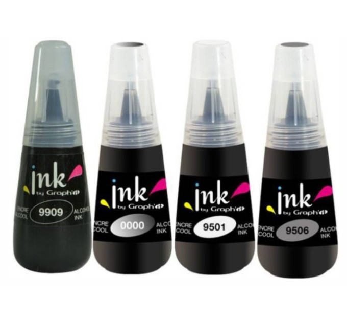Набір спиртових чорнил для заправки маркерів, Essential colours, 25мл, 4 шт, Graphit