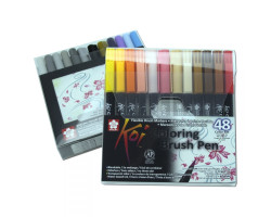Набор маркеров Koi Coloring Brush Pen, 48 шт Sakura-foto3