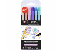 Набор маркеров Koi Coloring Brush Pen, SWEETS 6 шт Sakura