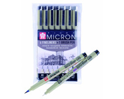Набор лайнеров PIGMA Micron 6 шт + PIGMA BRUSH В ПОДАРОК, Sakura-foto2