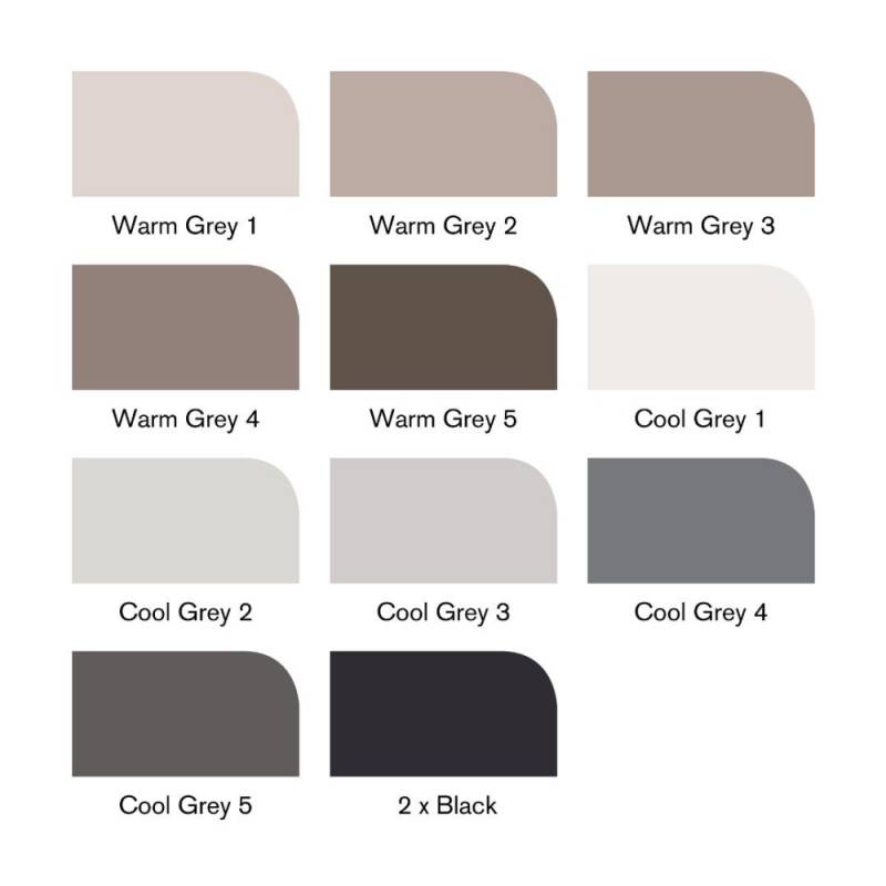 Набор маркеров Winsor Newton, BrushMarker 12 шт. СЕРЫЕ ОТТЕНКИ-foto2