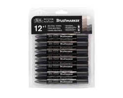Набор маркеров Winsor Newton, BrushMarker 12 шт. СЕРЫЕ ОТТЕНКИ-foto3