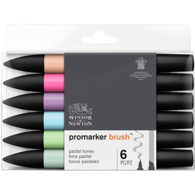 Набор маркеров Winsor Newton, BrushMarker 6 шт. ПАСТЕЛЬНЫЙ-foto3