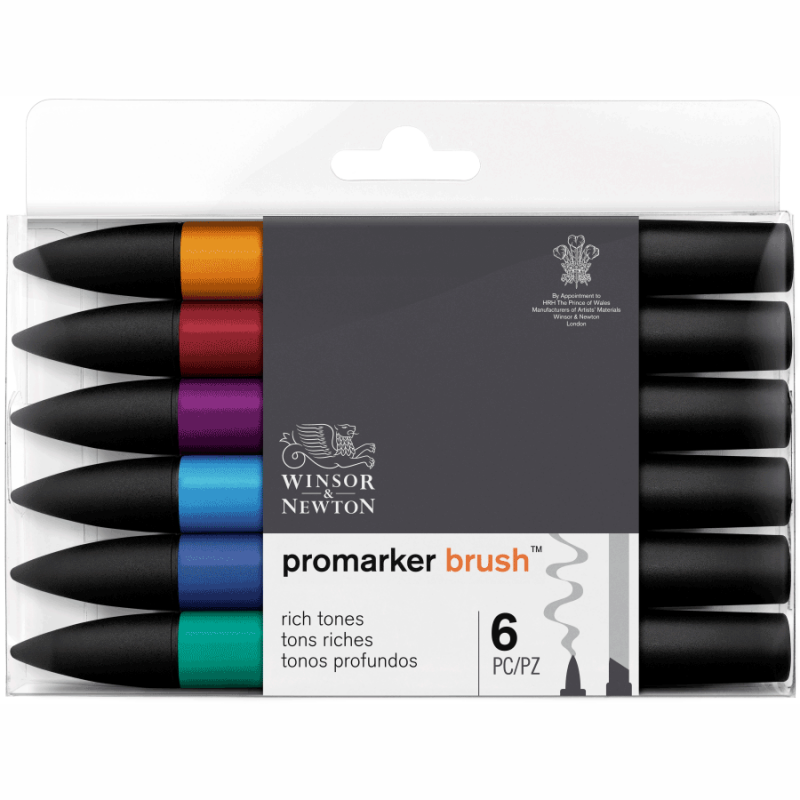 Набор маркеров Winsor Newton, BrushMarker 6 шт. СОЧНЫЕ ТОНА-foto2