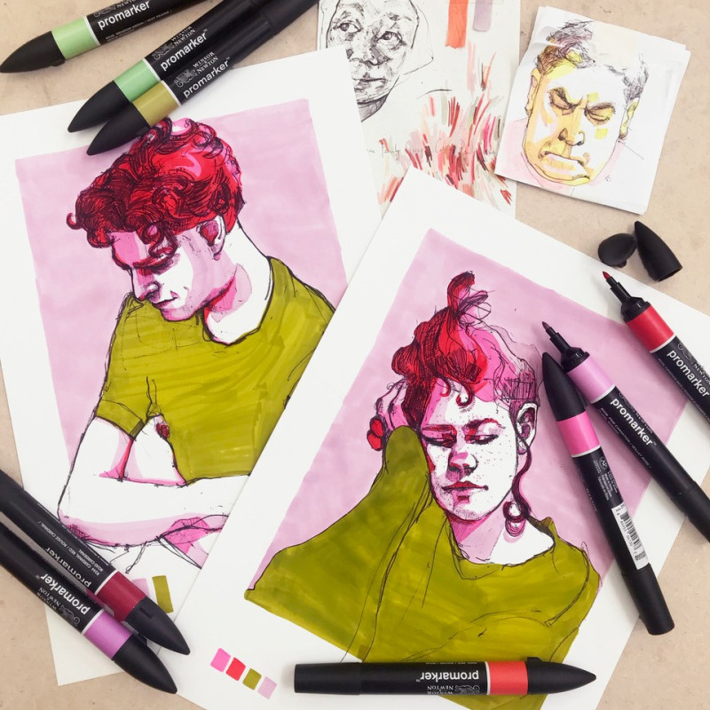 Маркер Winsor Newton Promarker, Античный розовый (R346)-foto4