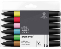 Набор маркеров Winsor Newton, ProMarker 6 шт СРЕДНИЙ-foto4