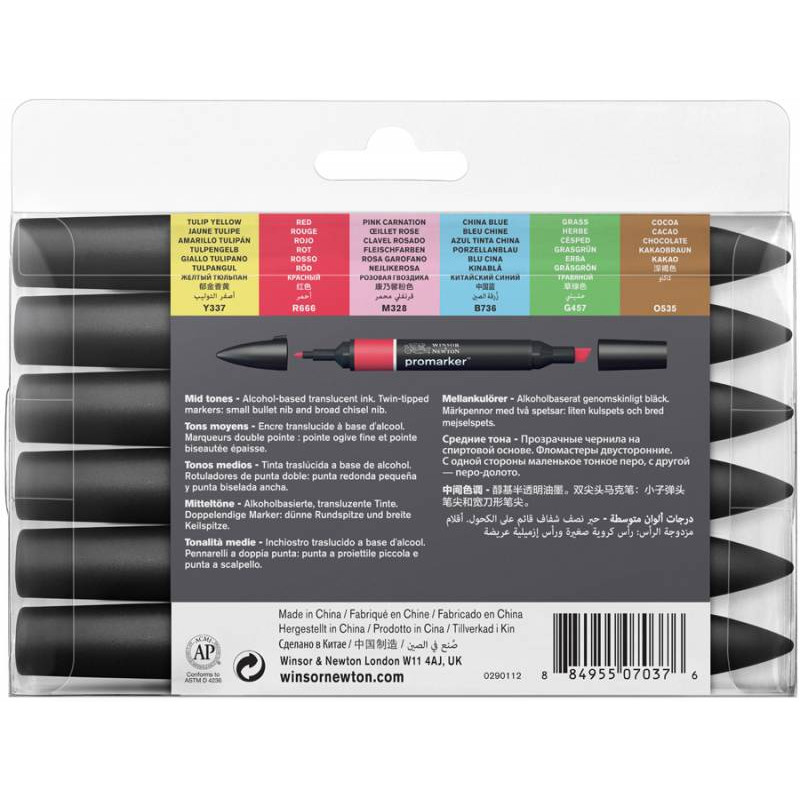 Набор маркеров Winsor Newton, ProMarker 6 шт СРЕДНИЙ-foto3