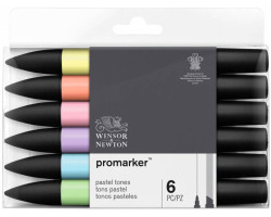 Набір маркерів Winsor Newton, ProMarker 6 шт ПОСТІЛЬНІ ТОНИ-foto2