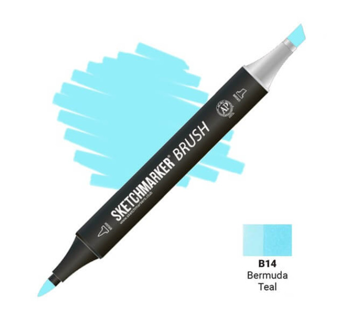 Маркер SketchMarker Brush B14 Bermuda Teal (Бермудська бірюза) SMB-B14