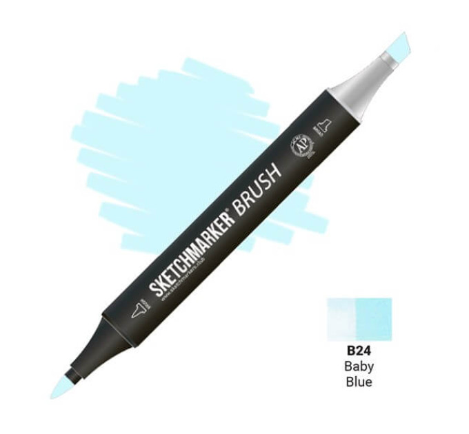 Маркер SketchMarker Brush кисть Дитячий блакитний SMB-B24
