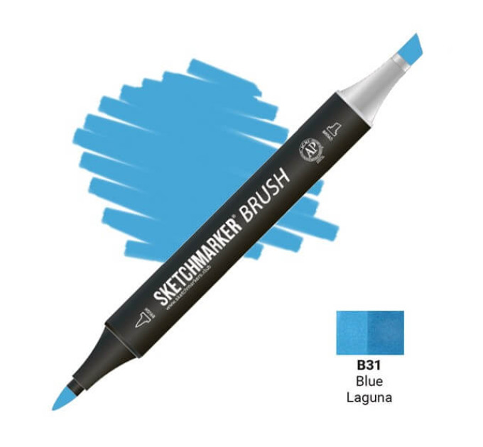 Маркер SketchMarker Brush кисть Блакитна Лагуна SMB-B31