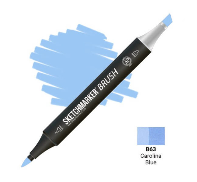 Маркер SketchMarker Brush кисть Синя Кароліна SMB-B63