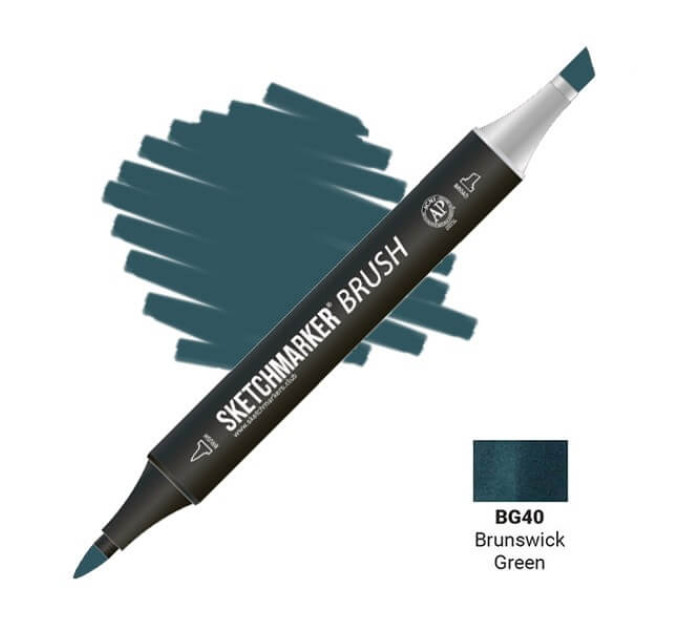 Маркер SketchMarker Brush кисть Брауншвейгський зелений SMB-BG40