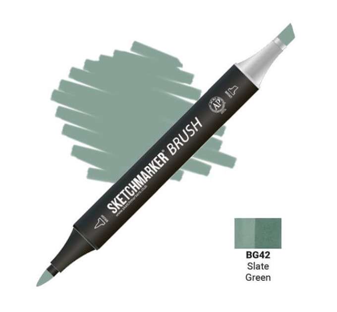 Маркер SketchMarker Brush кисть Зелений сланець SMB-BG42
