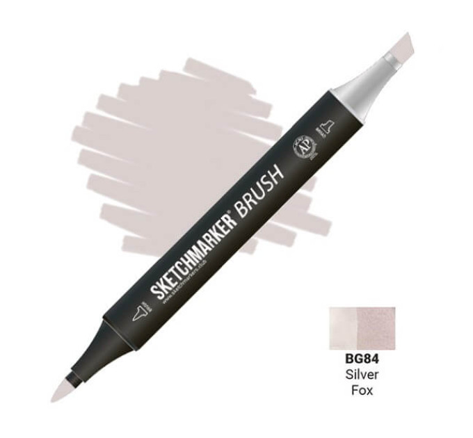 Маркер SketchMarker Brush BG84 ЧSilver Fox (Чорно-бура лисиця) SMB-BG84