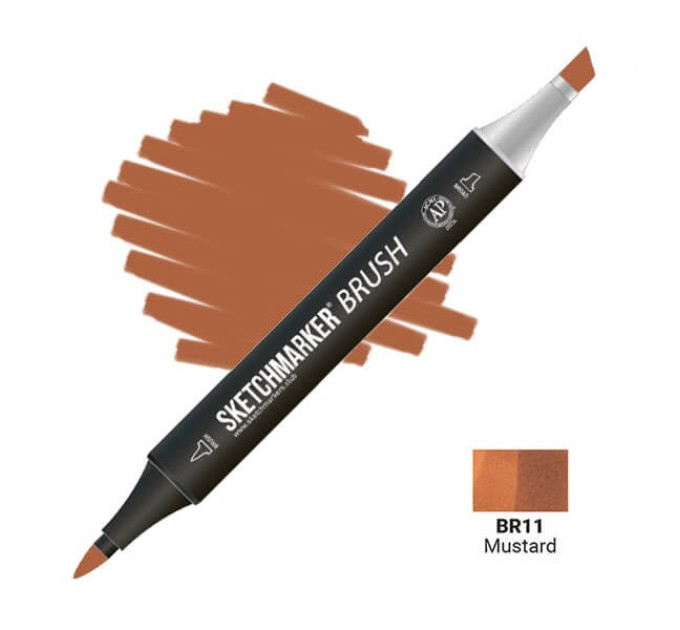 Маркер двусторонний SketchMarker Brush Горчица, SMB-BR11